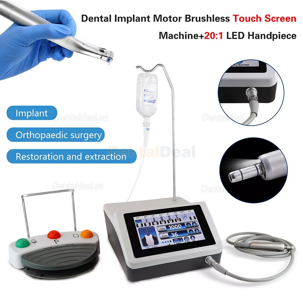 WJ YWJ-DP180 Dental Implant Motor Surgical System +20:1 Contra Angle LED Handpiece